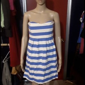 J. Crew striped strapless summer Nautical dress NWOT